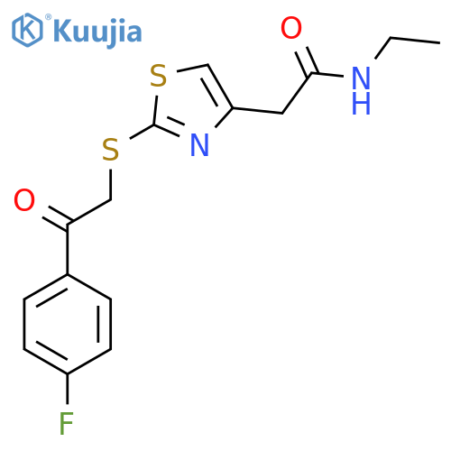 N-ethyl-2-(2-{[2-(4-fluorophenyl)-2-oxoethyl]sulfanyl}-1,3-thiazol-4-yl)acetamide structure