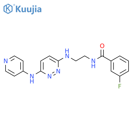 3-fluoro-N-[2-({6-[(pyridin-4-yl)amino]pyridazin-3-yl}amino)ethyl]benzamide structure