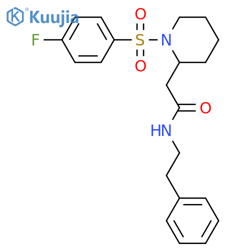 2-[1-(4-fluorobenzenesulfonyl)piperidin-2-yl]-N-(2-phenylethyl)acetamide structure
