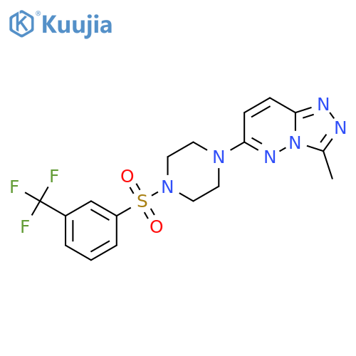 1-{3-methyl-[1,2,4]triazolo[4,3-b]pyridazin-6-yl}-4-[3-(trifluoromethyl)benzenesulfonyl]piperazine structure