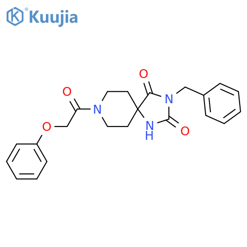 3-benzyl-8-(2-phenoxyacetyl)-1,3,8-triazaspiro[4.5]decane-2,4-dione structure