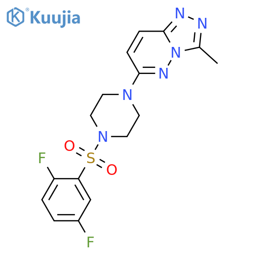1-(2,5-difluorobenzenesulfonyl)-4-{3-methyl-[1,2,4]triazolo[4,3-b]pyridazin-6-yl}piperazine structure