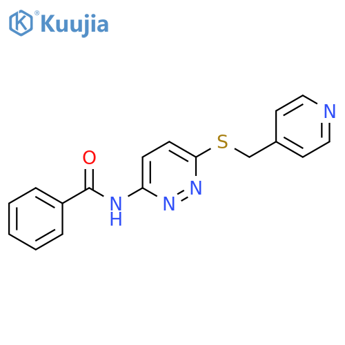 N-(6-{[(pyridin-4-yl)methyl]sulfanyl}pyridazin-3-yl)benzamide structure