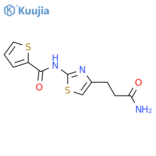 N-[4-(2-carbamoylethyl)-1,3-thiazol-2-yl]thiophene-2-carboxamide structure
