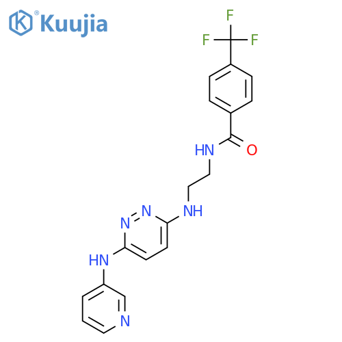N-[2-({6-[(pyridin-3-yl)amino]pyridazin-3-yl}amino)ethyl]-4-(trifluoromethyl)benzamide structure