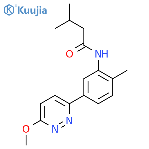 N-[5-(6-methoxypyridazin-3-yl)-2-methylphenyl]-3-methylbutanamide structure
