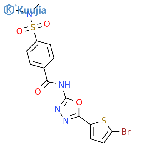 N-[5-(5-bromothiophen-2-yl)-1,3,4-oxadiazol-2-yl]-4-(dimethylsulfamoyl)benzamide structure