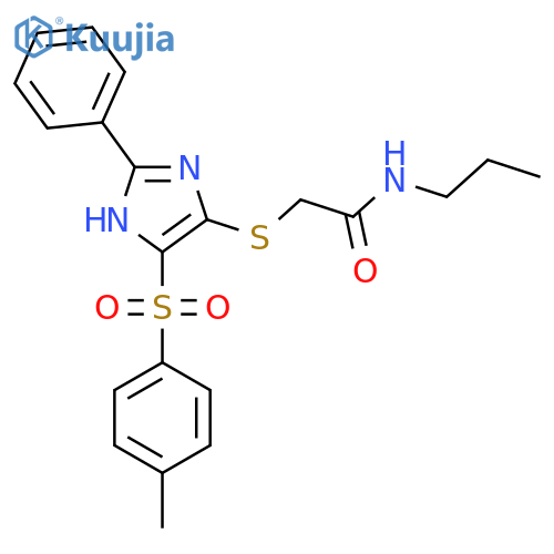 2-{[4-(4-methylbenzenesulfonyl)-2-phenyl-1H-imidazol-5-yl]sulfanyl}-N-propylacetamide structure