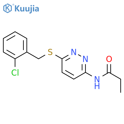 N-(6-{[(2-chlorophenyl)methyl]sulfanyl}pyridazin-3-yl)propanamide structure