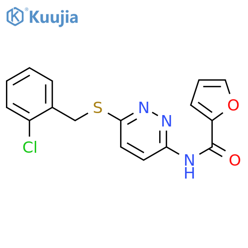 N-(6-{[(2-chlorophenyl)methyl]sulfanyl}pyridazin-3-yl)furan-2-carboxamide structure