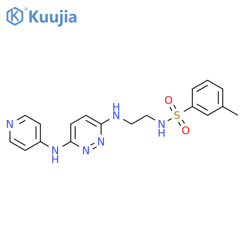 3-methyl-N-[2-({6-[(pyridin-4-yl)amino]pyridazin-3-yl}amino)ethyl]benzene-1-sulfonamide structure
