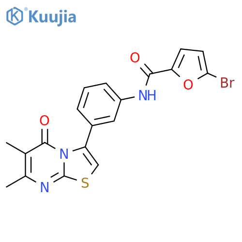 5-bromo-N-(3-{6,7-dimethyl-5-oxo-5H-[1,3]thiazolo[3,2-a]pyrimidin-3-yl}phenyl)furan-2-carboxamide structure
