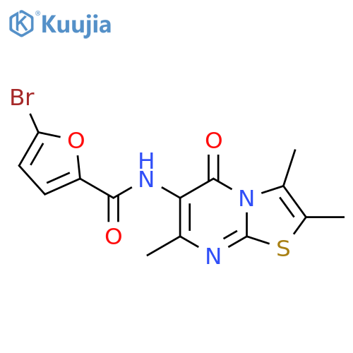 5-bromo-N-{2,3,7-trimethyl-5-oxo-5H-[1,3]thiazolo[3,2-a]pyrimidin-6-yl}furan-2-carboxamide structure
