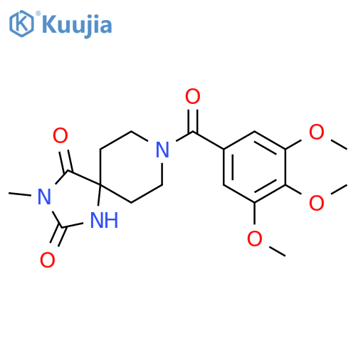 3-methyl-8-(3,4,5-trimethoxybenzoyl)-1,3,8-triazaspiro[4.5]decane-2,4-dione structure