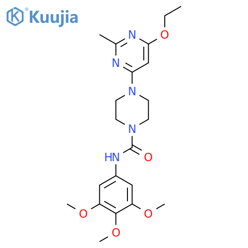 4-(6-ethoxy-2-methylpyrimidin-4-yl)-N-(3,4,5-trimethoxyphenyl)piperazine-1-carboxamide structure