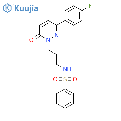 N-{3-[3-(4-fluorophenyl)-6-oxo-1,6-dihydropyridazin-1-yl]propyl}-4-methylbenzene-1-sulfonamide structure