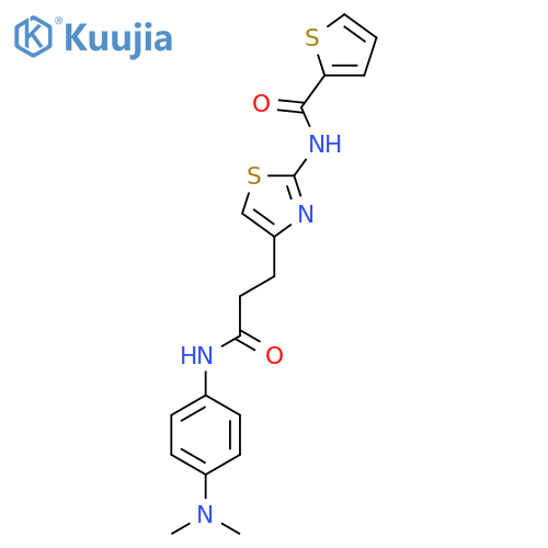 N-[4-(2-{[4-(dimethylamino)phenyl]carbamoyl}ethyl)-1,3-thiazol-2-yl]thiophene-2-carboxamide structure