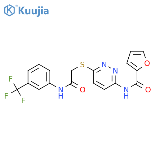N-{6-[({[3-(trifluoromethyl)phenyl]carbamoyl}methyl)sulfanyl]pyridazin-3-yl}furan-2-carboxamide structure