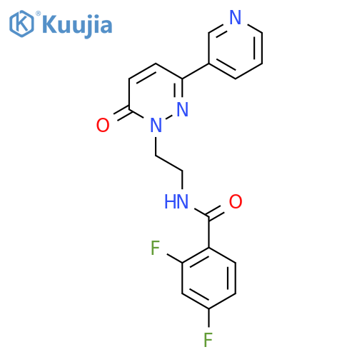 2,4-difluoro-N-{2-[6-oxo-3-(pyridin-3-yl)-1,6-dihydropyridazin-1-yl]ethyl}benzamide structure