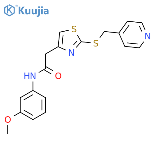 N-(3-methoxyphenyl)-2-(2-{[(pyridin-4-yl)methyl]sulfanyl}-1,3-thiazol-4-yl)acetamide structure