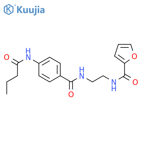 4-butanamido-N-{2-[(furan-2-yl)formamido]ethyl}benzamide structure