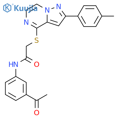 N-(3-acetylphenyl)-2-{[2-(4-methylphenyl)pyrazolo[1,5-a]pyrazin-4-yl]sulfanyl}acetamide structure