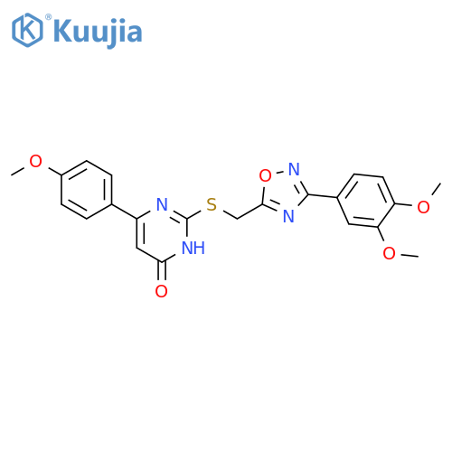 2-({[3-(3,4-dimethoxyphenyl)-1,2,4-oxadiazol-5-yl]methyl}sulfanyl)-6-(4-methoxyphenyl)pyrimidin-4-ol structure