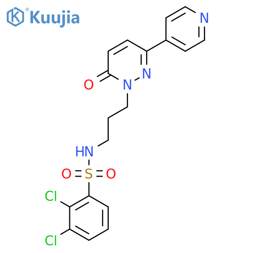 2,3-dichloro-N-{3-[6-oxo-3-(pyridin-4-yl)-1,6-dihydropyridazin-1-yl]propyl}benzene-1-sulfonamide structure