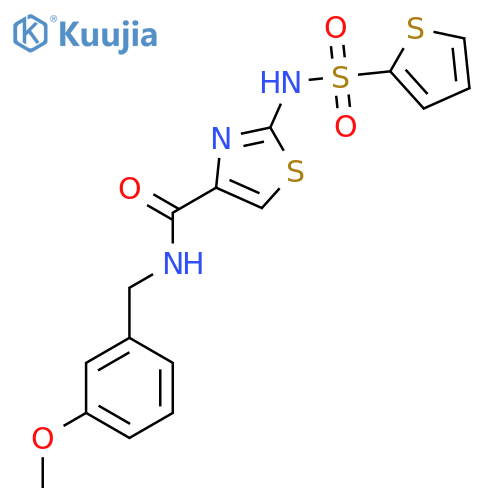 N-[(3-methoxyphenyl)methyl]-2-(thiophene-2-sulfonamido)-1,3-thiazole-4-carboxamide structure
