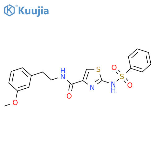 2-benzenesulfonamido-N-[2-(3-methoxyphenyl)ethyl]-1,3-thiazole-4-carboxamide structure