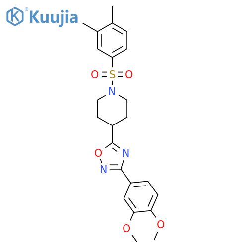4-[3-(3,4-dimethoxyphenyl)-1,2,4-oxadiazol-5-yl]-1-(3,4-dimethylbenzenesulfonyl)piperidine structure