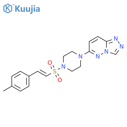 1-[(E)-2-(4-methylphenyl)ethenesulfonyl]-4-{[1,2,4]triazolo[4,3-b]pyridazin-6-yl}piperazine structure