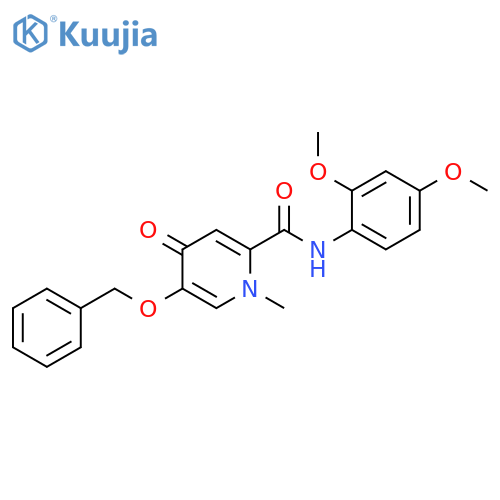 5-(benzyloxy)-N-(2,4-dimethoxyphenyl)-1-methyl-4-oxo-1,4-dihydropyridine-2-carboxamide structure