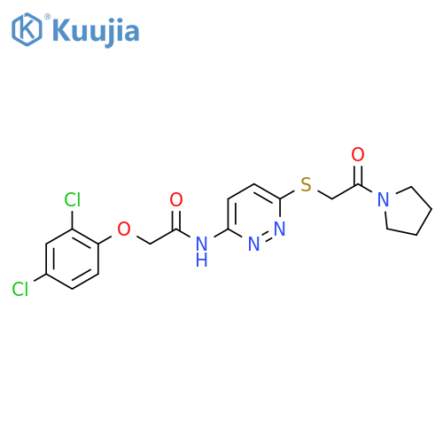 2-(2,4-dichlorophenoxy)-N-(6-{[2-oxo-2-(pyrrolidin-1-yl)ethyl]sulfanyl}pyridazin-3-yl)acetamide structure
