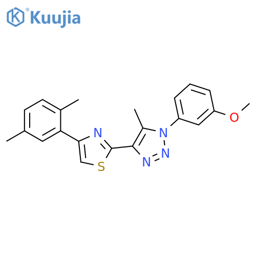 4-[4-(2,5-dimethylphenyl)-1,3-thiazol-2-yl]-1-(3-methoxyphenyl)-5-methyl-1H-1,2,3-triazole structure