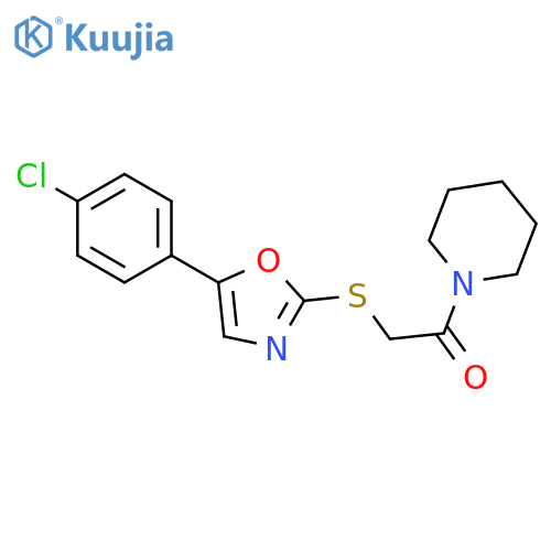 2-{[5-(4-chlorophenyl)-1,3-oxazol-2-yl]sulfanyl}-1-(piperidin-1-yl)ethan-1-one structure