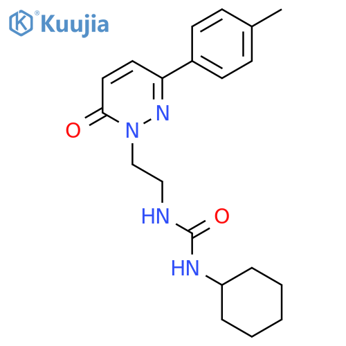 1-cyclohexyl-3-{2-[3-(4-methylphenyl)-6-oxo-1,6-dihydropyridazin-1-yl]ethyl}urea structure