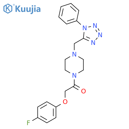 2-(4-fluorophenoxy)-1-{4-[(1-phenyl-1H-1,2,3,4-tetrazol-5-yl)methyl]piperazin-1-yl}ethan-1-one structure