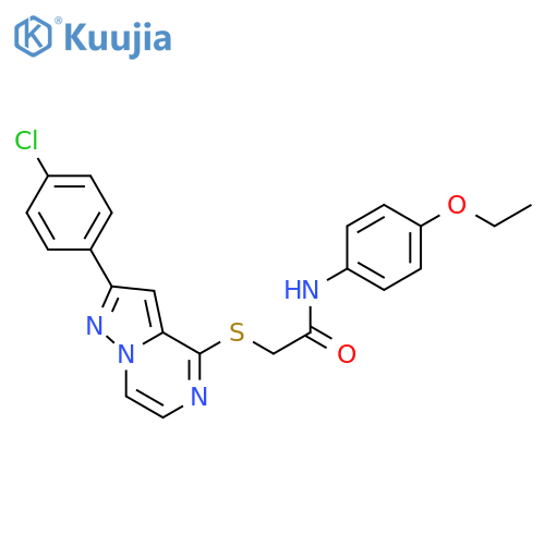 2-{[2-(4-chlorophenyl)pyrazolo[1,5-a]pyrazin-4-yl]sulfanyl}-N-(4-ethoxyphenyl)acetamide structure