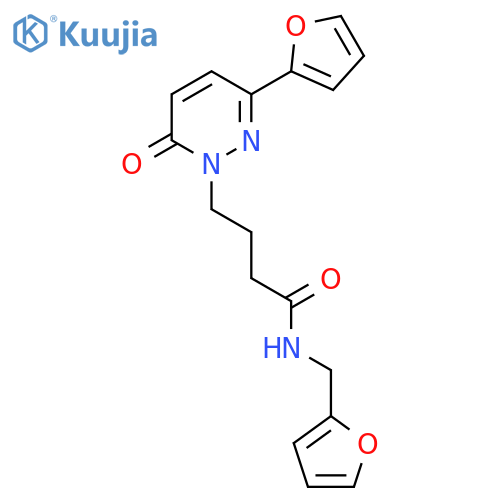 4-[3-(furan-2-yl)-6-oxo-1,6-dihydropyridazin-1-yl]-N-[(furan-2-yl)methyl]butanamide structure