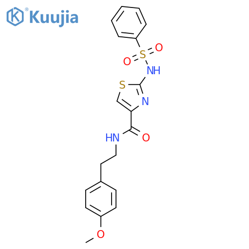 2-benzenesulfonamido-N-[2-(4-methoxyphenyl)ethyl]-1,3-thiazole-4-carboxamide structure
