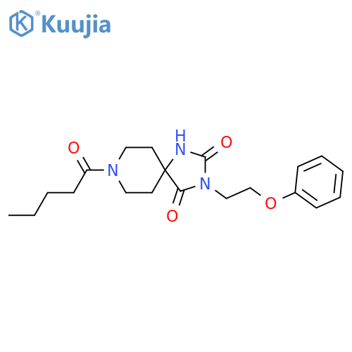 8-pentanoyl-3-(2-phenoxyethyl)-1,3,8-triazaspiro[4.5]decane-2,4-dione structure