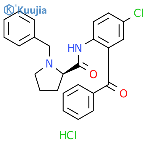 (2R)-N-(2-Benzoyl-4-chlorophenyl)-1-(phenylmethyl)-2-pyrrolidinecarboxamide Hydrochloride structure