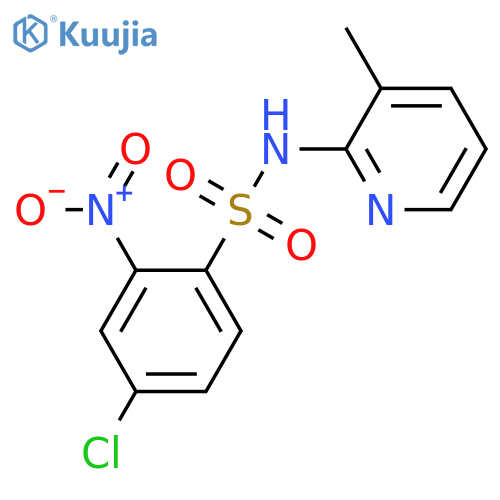 4-chloro-N-(3-methylpyridin-2-yl)-2-nitrobenzenesulfonamide structure