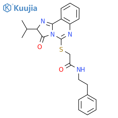 2-{[3-oxo-2-(propan-2-yl)-2H,3H-imidazo[1,2-c]quinazolin-5-yl]sulfanyl}-N-(2-phenylethyl)acetamide structure
