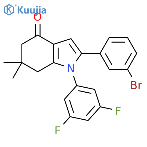 1-(3,5-Difluorophenyl)-2-(3-bromophenyl)-6,6-dimethyl-5,6,7-trihydroindol-4-one structure