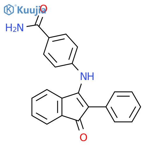 4-[(1-oxo-2-phenyl-1H-inden-3-yl)amino]benzamide structure