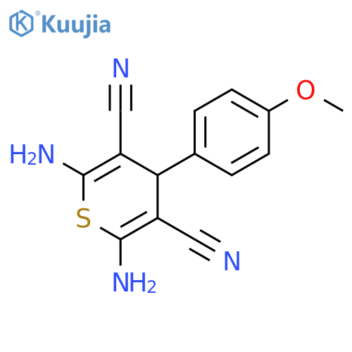 2,6-Diamino-4-(4-methoxyphenyl)-4H-thiopyran-3,5-dicarbonitrile structure