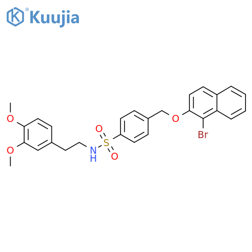 (2-(3,4-Dimethoxyphenyl)ethyl)((4-((1-bromo(2-naphthyloxy))methyl)phenyl)sulfonyl)amine structure