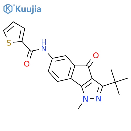 N-(3-(Tert-butyl)-1-methyl-4-oxoindeno[2,3-D]pyrazol-6-YL)-2-thienylformamide structure